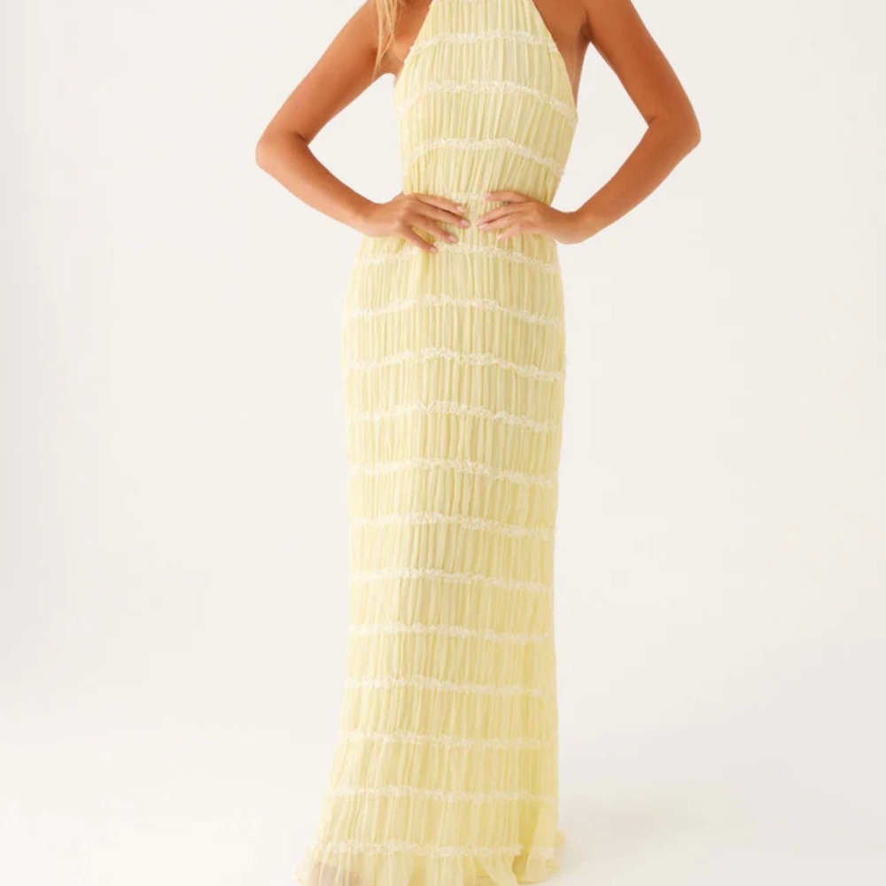 Peppermayo Yellow Halter Gown Sleeveless Maxi
